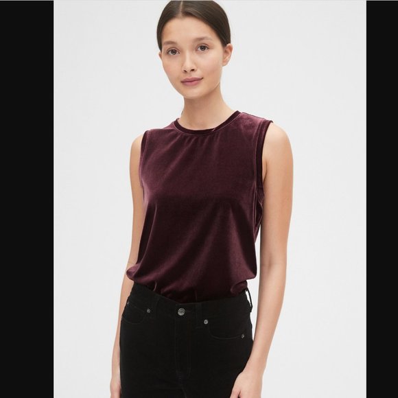GAP Tops - GAP • Velvet Burgundy Tank Top • NWT